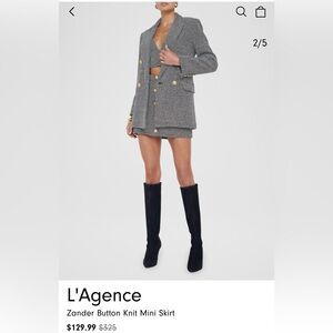 L’AGENCE Zander Button Knit Mini Skirt